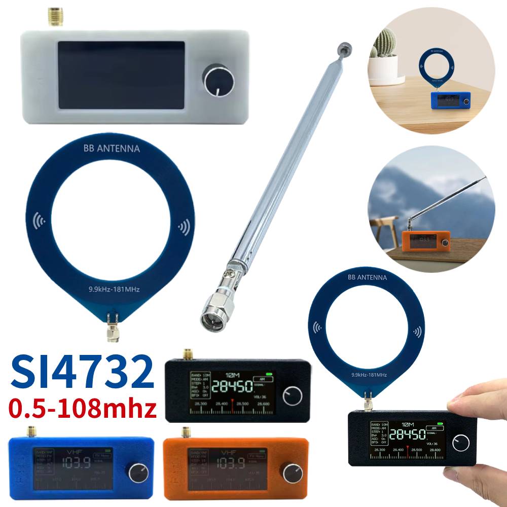 SI4732 0,5-108 mhz Radio LSB USB AM FM Radio portátil pantalla IPS de 1,9 pulgadas Mini receptor de Radio de bolsillo todas las bandas HF SW MW VHF Radios