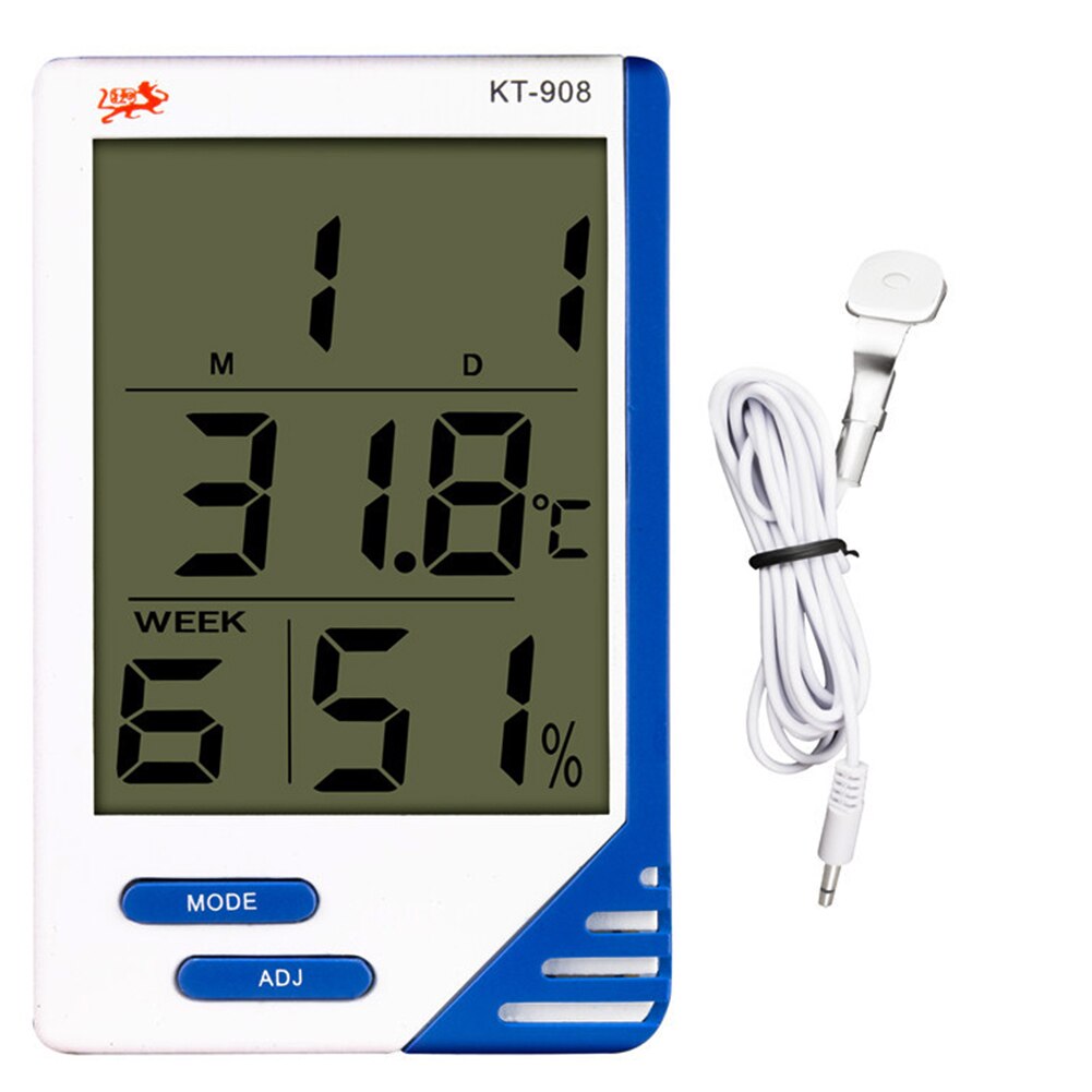 Digital Thermometer Big Screen Indoor and Outdoor Temperature Hygrometer KT-908