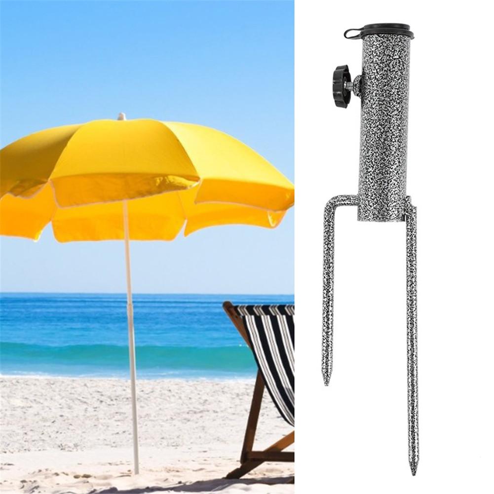 Camping Fishing Stand Outdoor Sun Shade Umbrellas Holder Stand Parasol Holder Stand Metal Lawn Ground Insert Stabilizer 40a