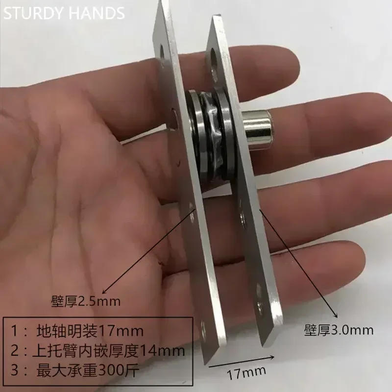 Stainless Steel Rotating Hinge 360 Degree Rotation Axis Up and Down Location Shaft Hidden Pivot Door Hareware Accessories