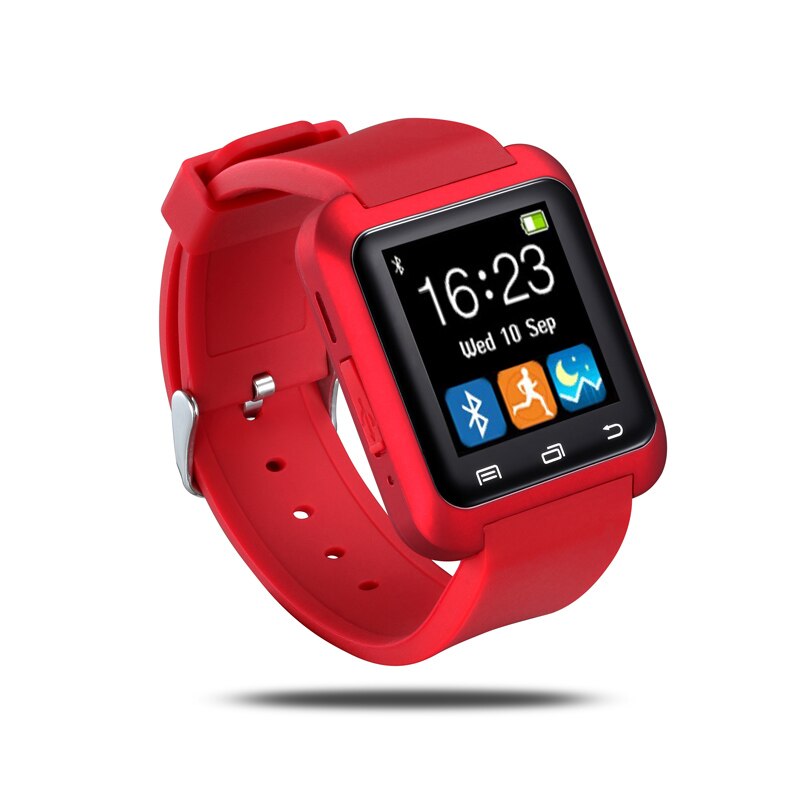 Reloj Digital inteligente para hombres relojes de teléfono Bluetooth compatible con llamadas manos libres cronómetro podómetro reloj deportivo para IOS Android: Rojo