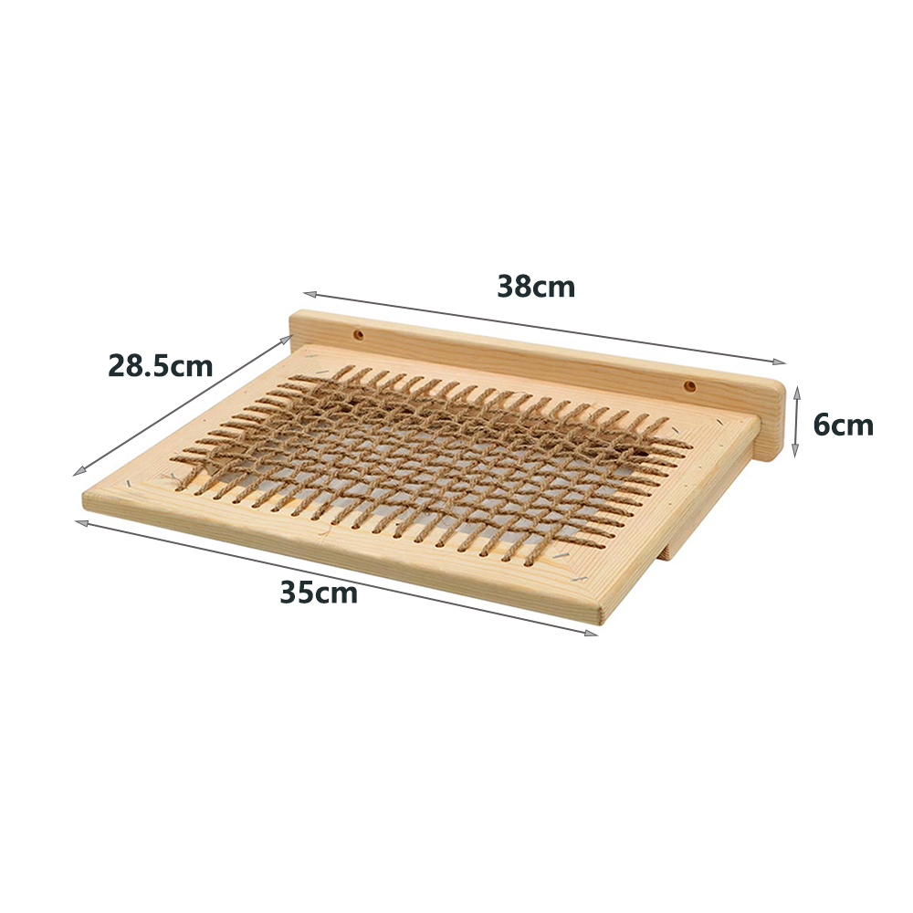 Kat Hangmat Hout En Sisal Touw Muur Gemonteerd Voor Grote Katten Of Kitty, Springplanken, Zitstokken Meubels Slapen: WHITE