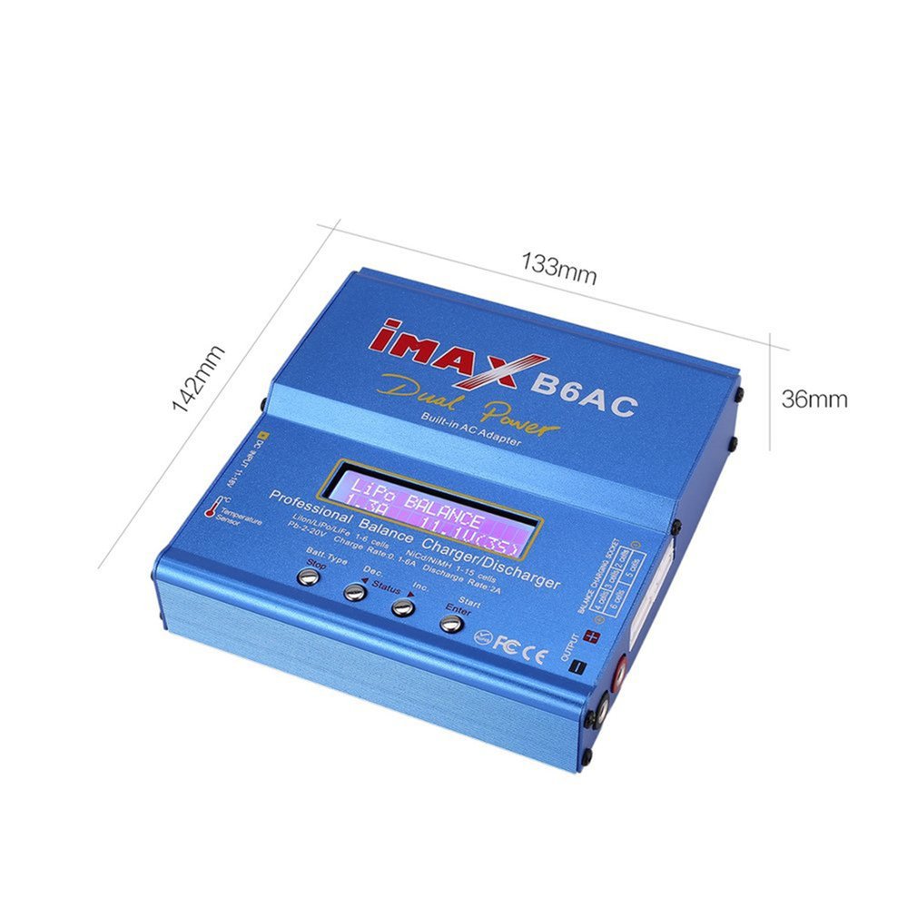 IMAX-cargador de equilibrio iMAX B6/6AC EU/US 80W 6A Lipo NiMh Li-ion ni-cd RC, descargador de 10w 2A con adaptador de 15V/6A AC/DC para batería de modelo RC
