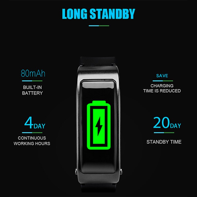 -Bluetooth Earphone Smart Watch Health Tracker Pedometer Fitness Bracelet Smart Wristband Bluetooth Headset