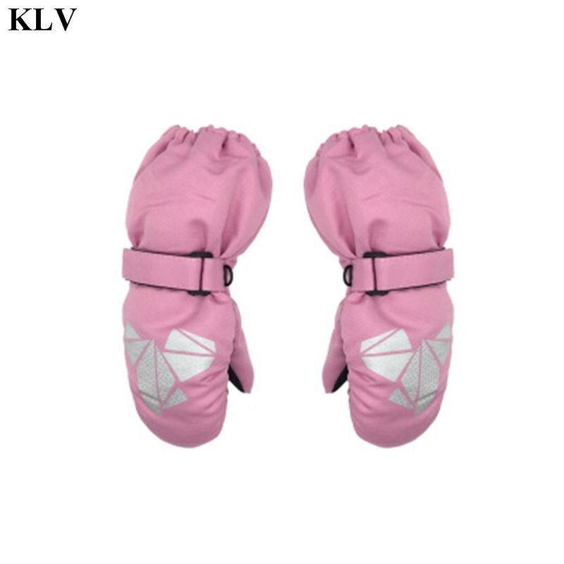 Klv Kinderen Winter Warme Handschoenen Jongens Meisjes Geometrische Print Dikke Winddicht Waterdicht Baby Wanten: F