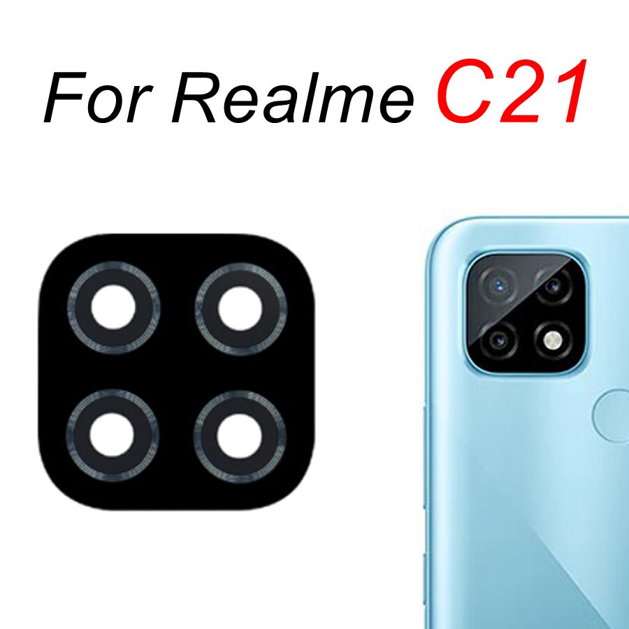 2 pz/lotto Posteriore Posteriore della Macchina Fotografica Obiettivo di Vetro Per Realme C3 C11 2021 C12 C15 C17 C20 C20A C21 C21Y C25 C25S C25Y C35 di Ricambio + Adesivo