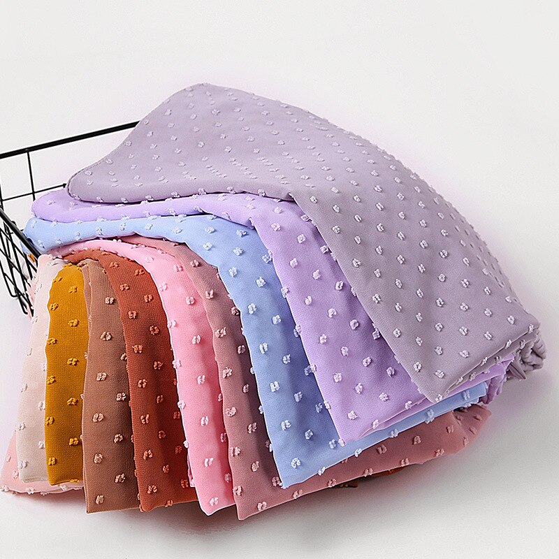 Foulard en mousseline de soie 72x175CM, couleur Pure, malaisie, indonésie, perles, couvre-tête