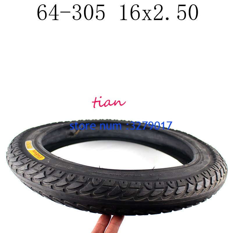 16x2.50 64-305 tire and inner tube for Small BMX, Electric Bikes Kids Bikes and Scooters