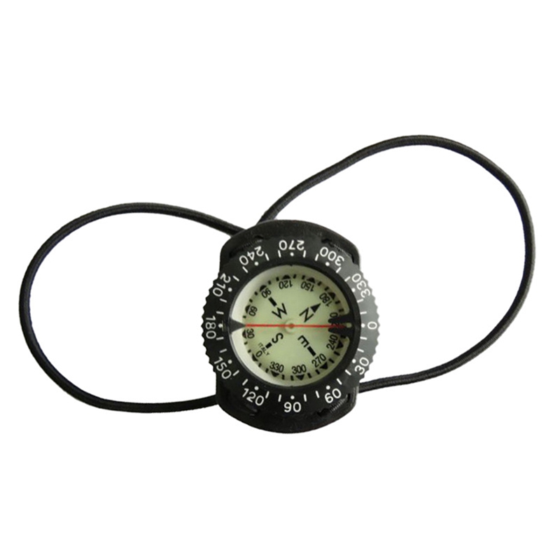 Scuba Diving Compass Underwater 100M Diving Waterproof Compass With Bungee Cord: Default Title