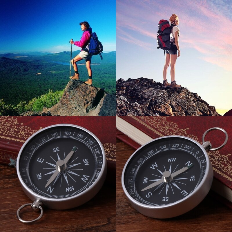 Mini Keychain Aluminum Compass Camping Wild Survival Travel Hiking Navigation
