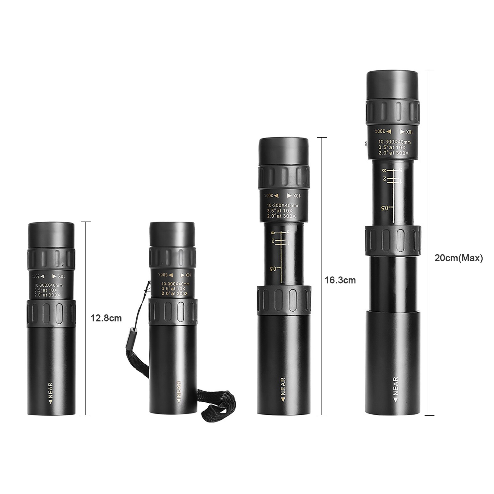 10X-300X Monoculaire Telescoop Compact Waterdichte Telescoop Met Fmc Lens BAK4 Prisma Voor Smartphone Bal Games Kijken Wandelen