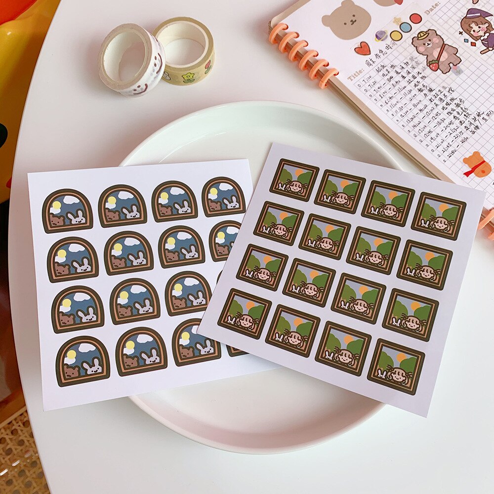 ins del Coniglio del fumetto dolce cibo etichetta FAI DA TE album di ritagli album di foto rivista artigianato Decorazione sigillo di adesivo FAI DA TE album di foto: H