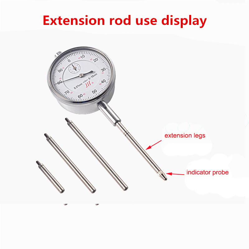 5pcs M2.5 20 40 60 80 100mm HSS Indicator Dial Rod Dia 5mm Digital Indicator Extension Stem Rod Set for Height Gauge Depth Gauge