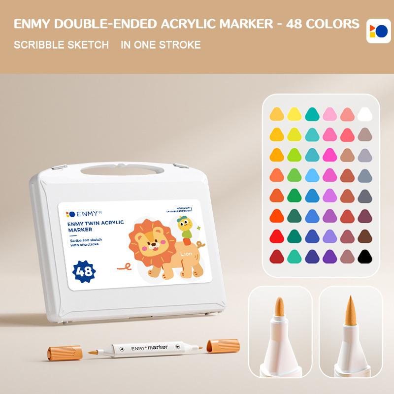 ENMY Acrylic Marker Dual Tip Colorful Markers 24/36/48/60/80 Colors Fast Drying Waterproof DIY Enthusiasts Painting stationary: Burgundy