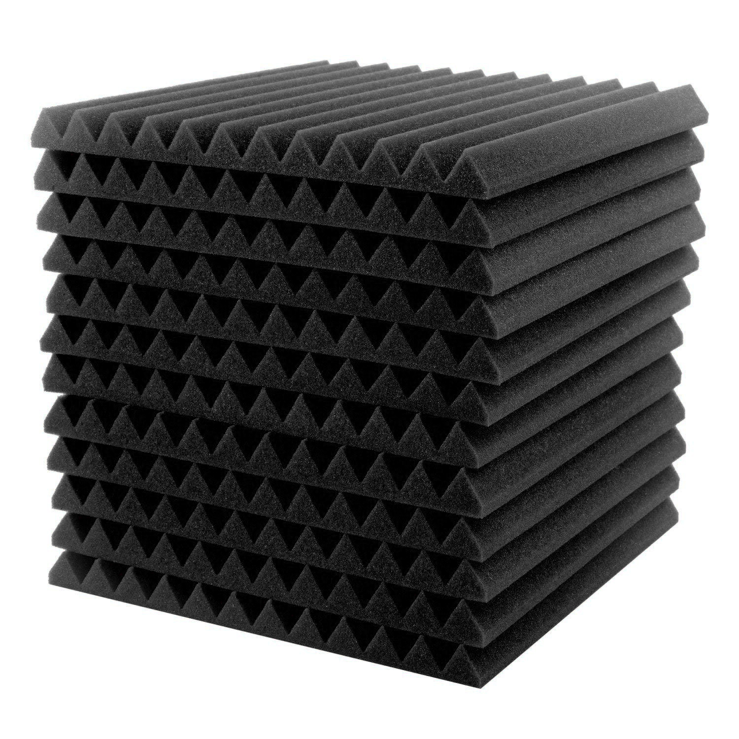 12 stk 30*30cm akustisk skum lydisolering skum studio akustiske paneler absorption kile fliser polyurethanskum