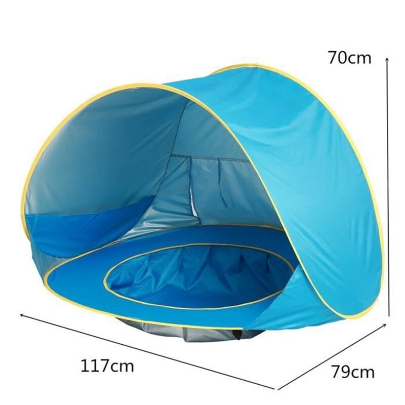 Telt strand anti-uv upf 50+  baby swimmingpool aftagelig bund vandtæt camping beskyttelse shelter