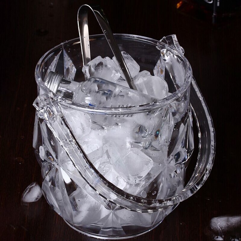 1 Pc Acrylic Bar Ice Bucket Two Handles Champagne Bucket Wine Bucket Spit Wine Barrel Container Ktv Club Bar Supplies