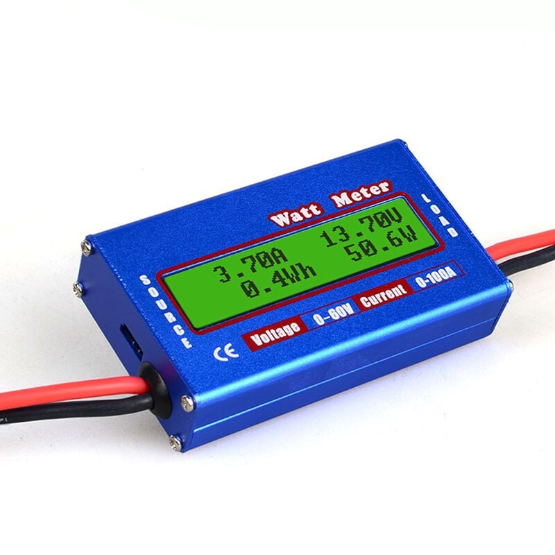 Digitale Wattmeter Hoge Precisie Power Meter Rc Watt Meter Balance Spanning Batterij Analyzer Watt Meter Checker: Blue 100A