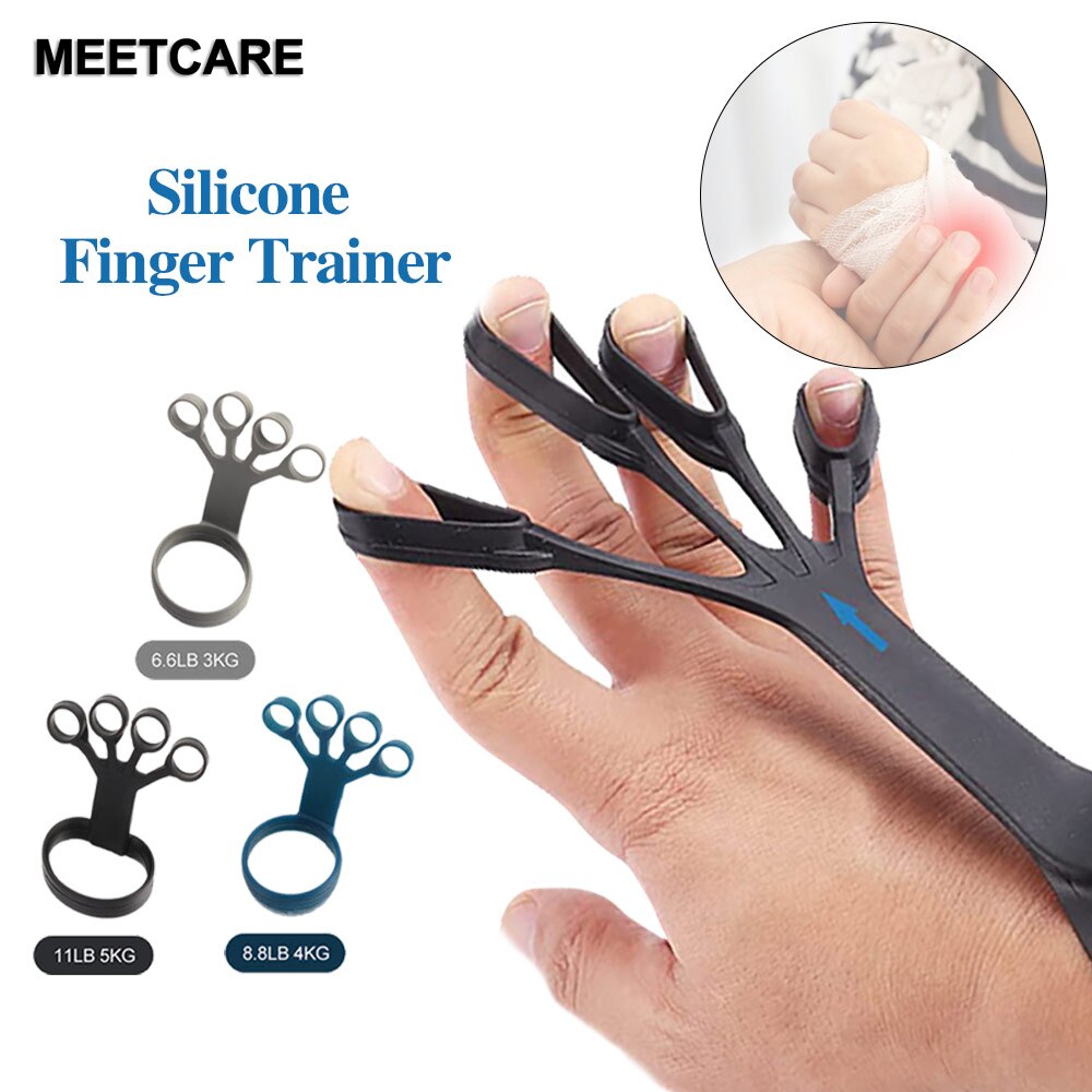3PCS Finger Gripper Silicone Hand Gripper Resistance Band Hand Grip Wrist Stretcher Finger Expander Strength Trainer Exercise