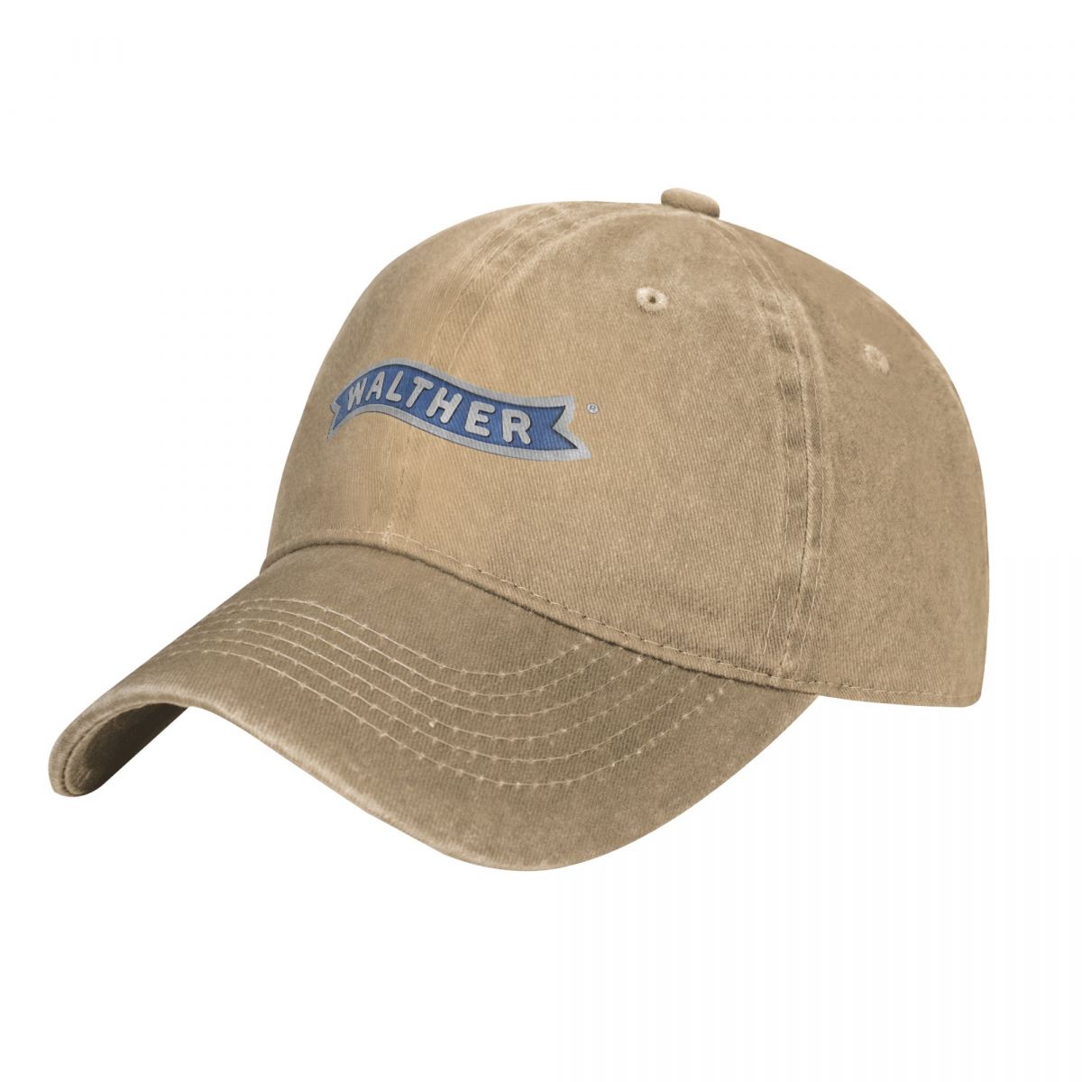Walther Arms Baseball Cap Gun Logo Couple Women Washed Trucker Hat Print Hunting Camping Baseball Caps: Khaki