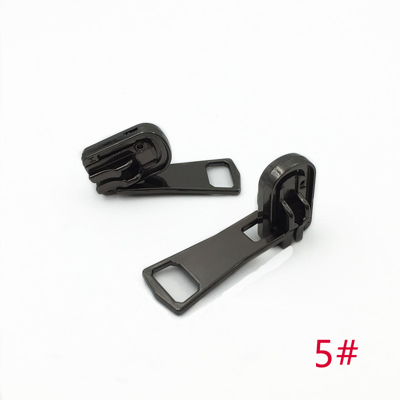 5pcs Double-sided Zipper Sliders for 5# 8# Metal Rotatable Zippers Puller Jackets Clothes Head Zip Repair Kit Sewing Accessories: GunBlack-No5