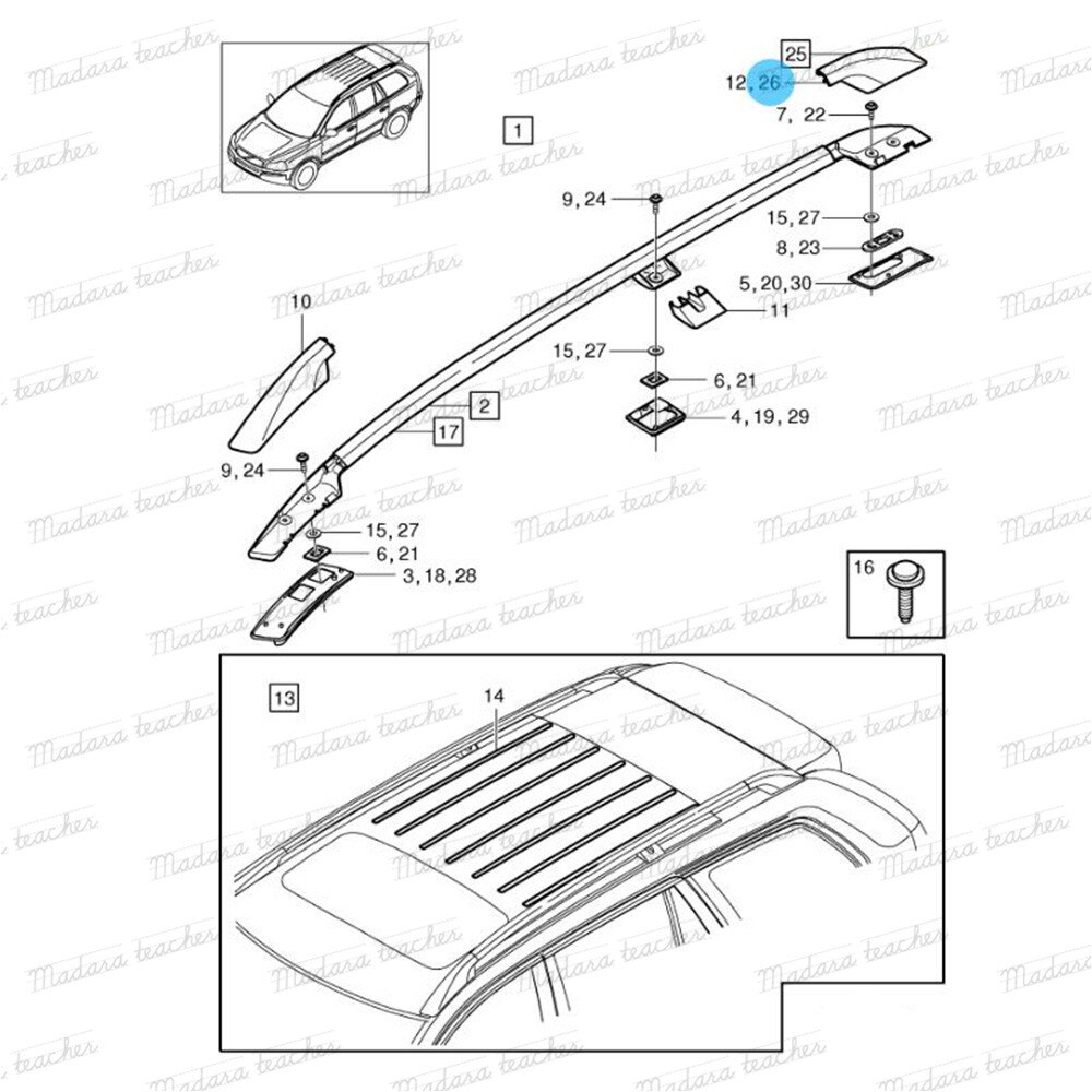Portaequipajes de techo para coche VOLVO XC90 LH, tapa delantera derecha RH 8620546 8620545 izquierda LH 2003 2004 2005 2006 2007