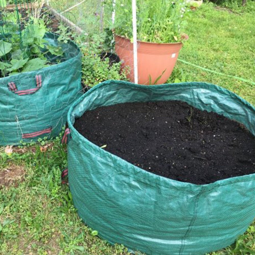 63 Gallons Durable Containers Yard Waste Bag Leaf Weeds Garden 4 Handles Storage Grass Lawn Standable Reusable