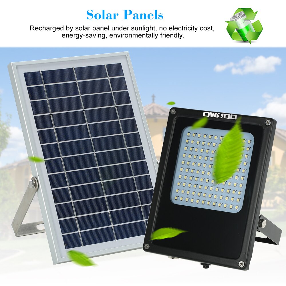 Solar Powered Floodlight 120 LED Solar Lights IP65 Waterproof Outdoor Security Lights for Home, Garden, Lawn