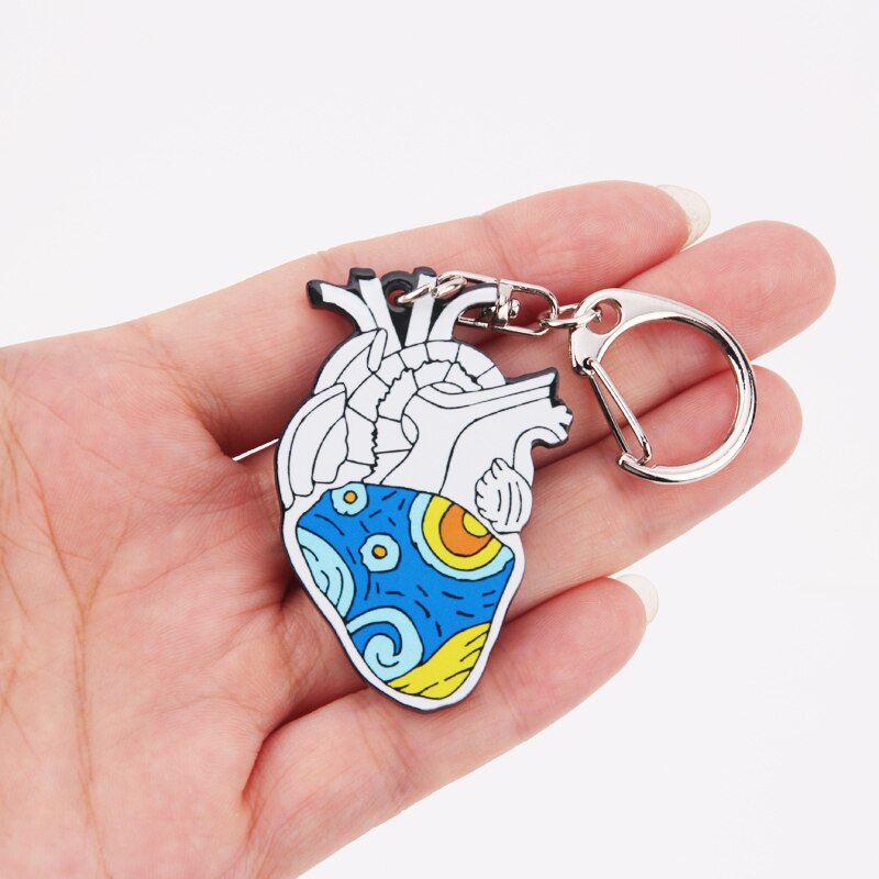 Anatomisch Hart Sleutelhanger Medische Anatomie Hart Neurologie Sleutelhanger Voor Arts En Verpleegkundige Vrouwen En Mannen Sleutelhanger Porte clef: 01