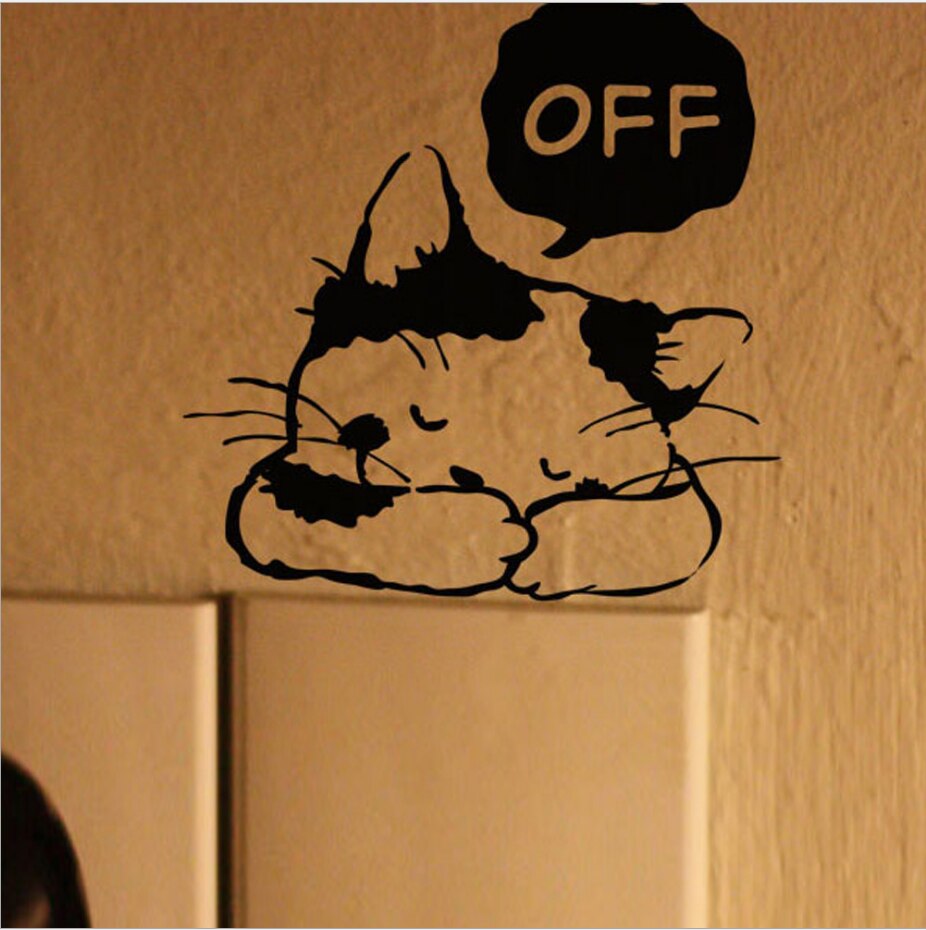 Leuke Kat Mode Muurstickers Grappige Kat Stickers Woonkamer Decor Tv Muur Decor Kind Kinderen Slaapkamer Vinyl Home Decor