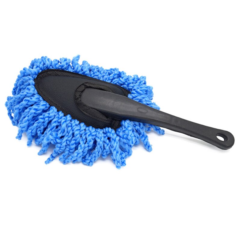 Mjuk mopp dammverktyg vax bildammtorkare biltvättborste renare för bil auto instrumentpanel mikrofiber tvätt rengöringsborste: Blå