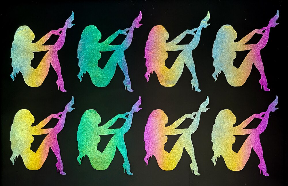 Rainbow Reflective Vinyl HTV Iron on Sheet Stickers For Clothing Fabric Tape Heat transfer Vinyl Film DIY: XC70-8