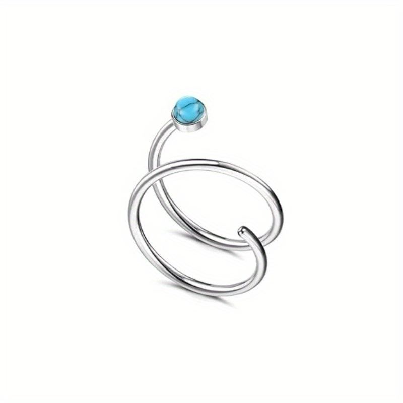 Drperfect 20G Acero inoxidable doble nariz aro espiral Luna estrella mariposa serpiente pendientes de aro retorcidos para mujer: Chapado en rodio