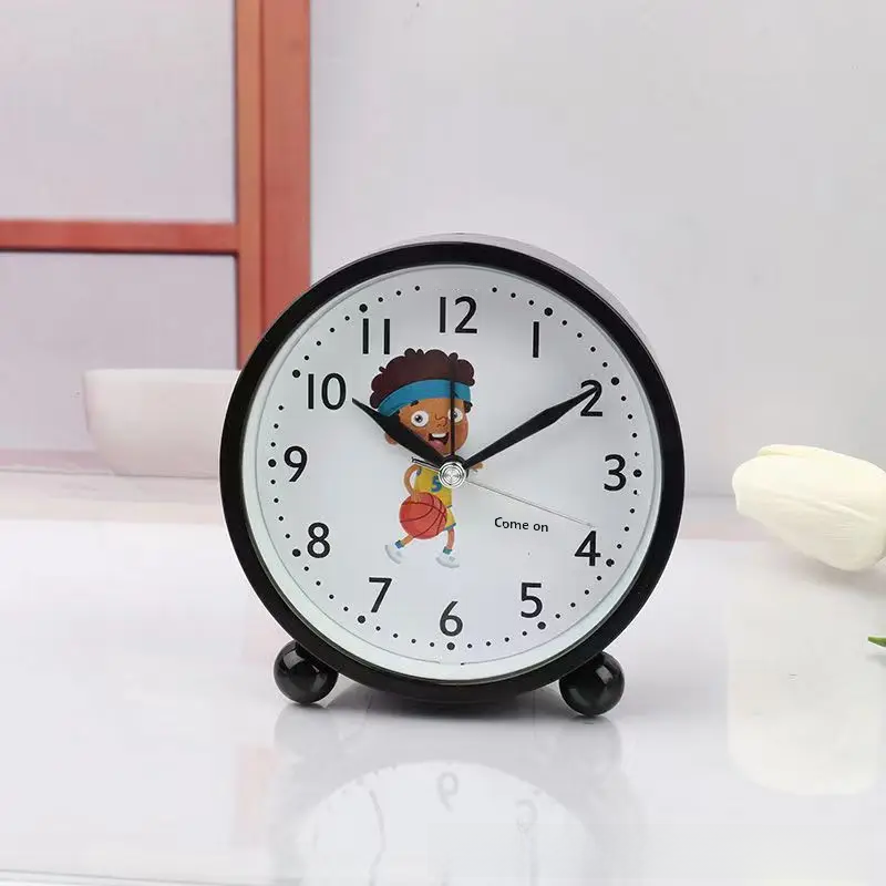 Cutesimple Alarm Clock For Children Early Education Desktop Wake-up Tool Bedroom Study Clock Easy To Read Time Display: Gold