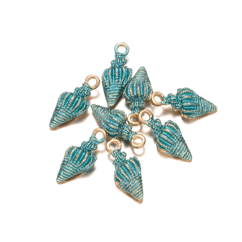 10Pcs/Lot Ocean Starfish Conch Seashell Enamel Charms Pendants For DIY Jewelry Making Birthday Wedding Party Favor: Red