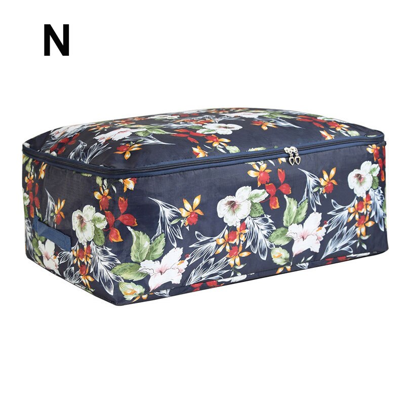 Foldable Oxford Cloth Storage Bag Clothing Bedding Blanket Quilt Closet Organizer Box Cabinet Wardrobe Container With Handles: N