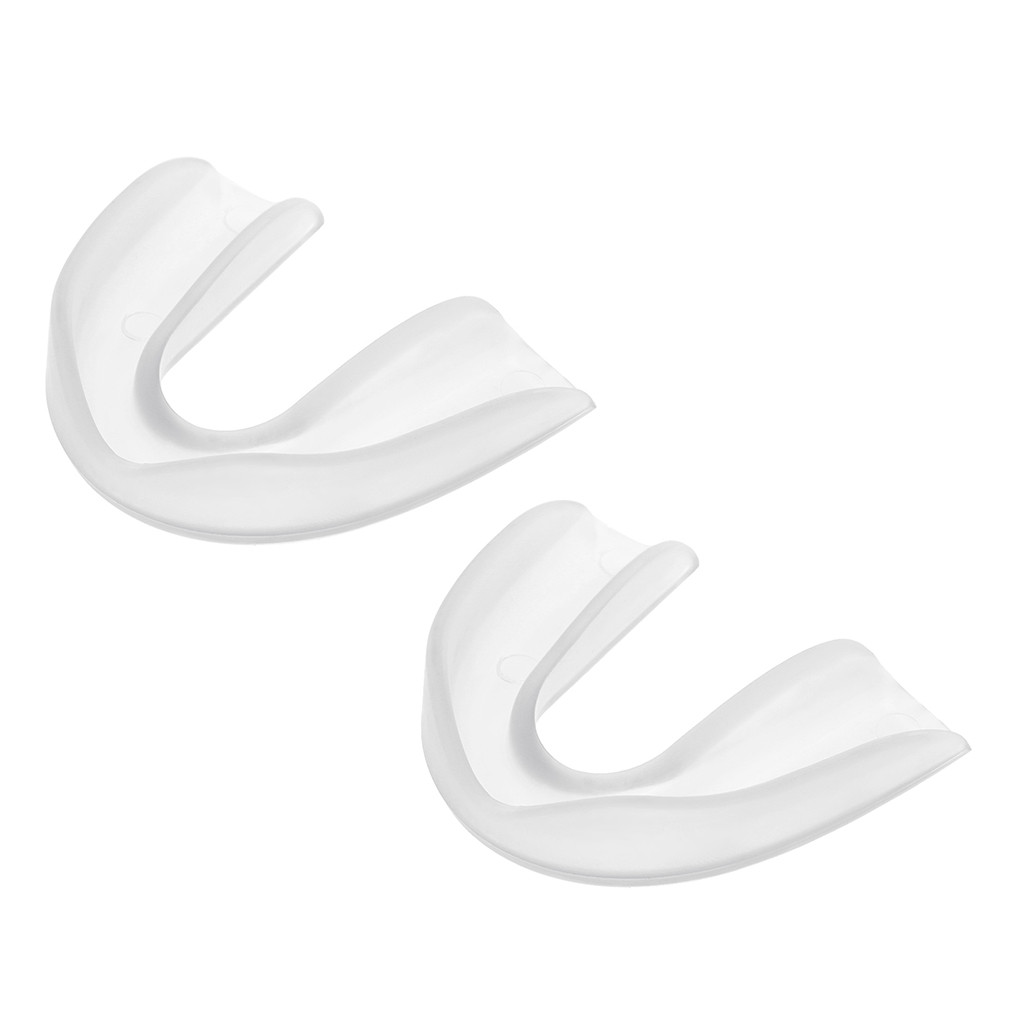 2Pcs CLEAR Gum Shield Teeth Protector Mouth Guard Piece Rugby Sports Football Boxing durable tooth sleeve braces