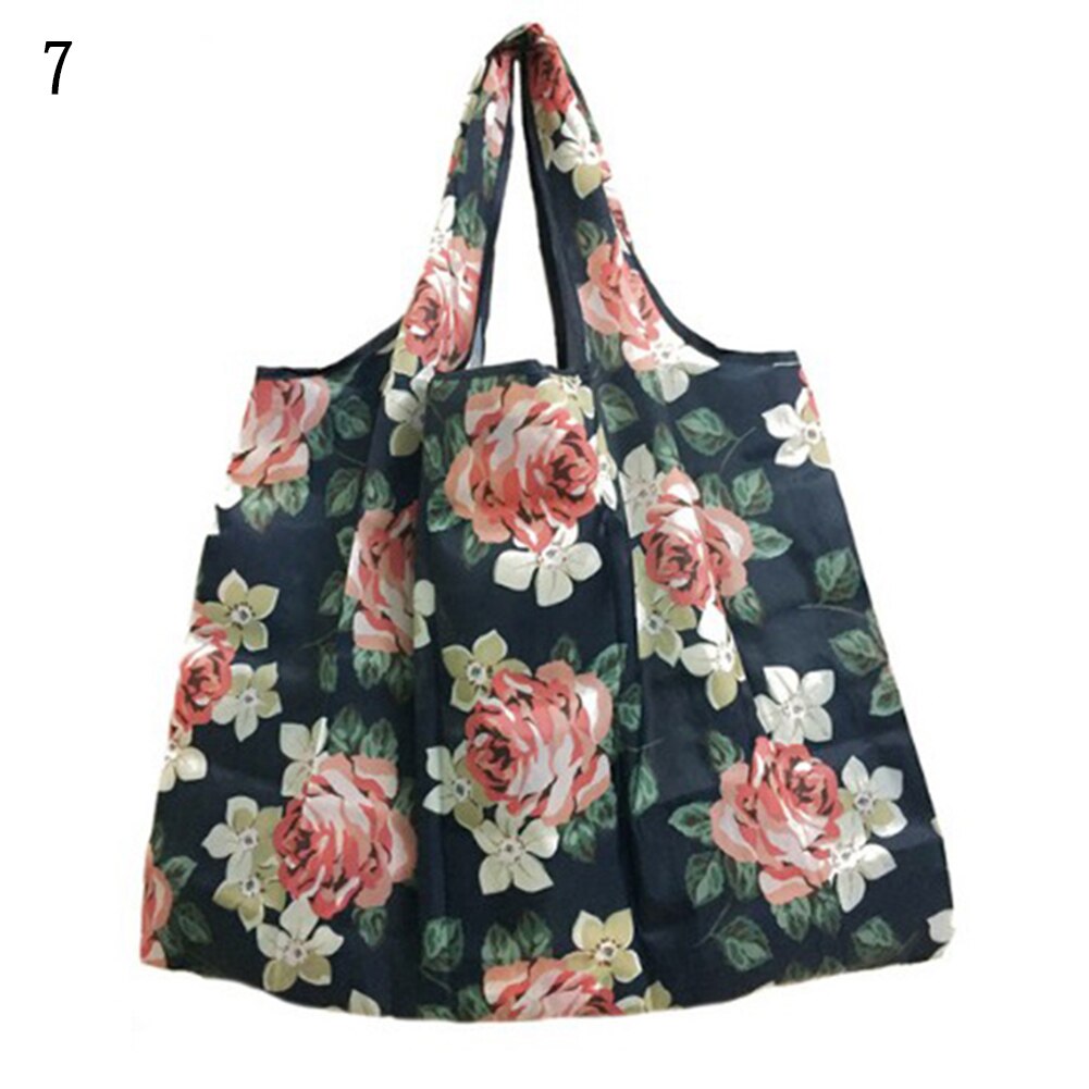 Vrouwen Opvouwbare Boodschappentas Cartoon Bloemen Fruit Groente Herbruikbare Boodschappentas Eco Lady Tote Bag Zak: 7