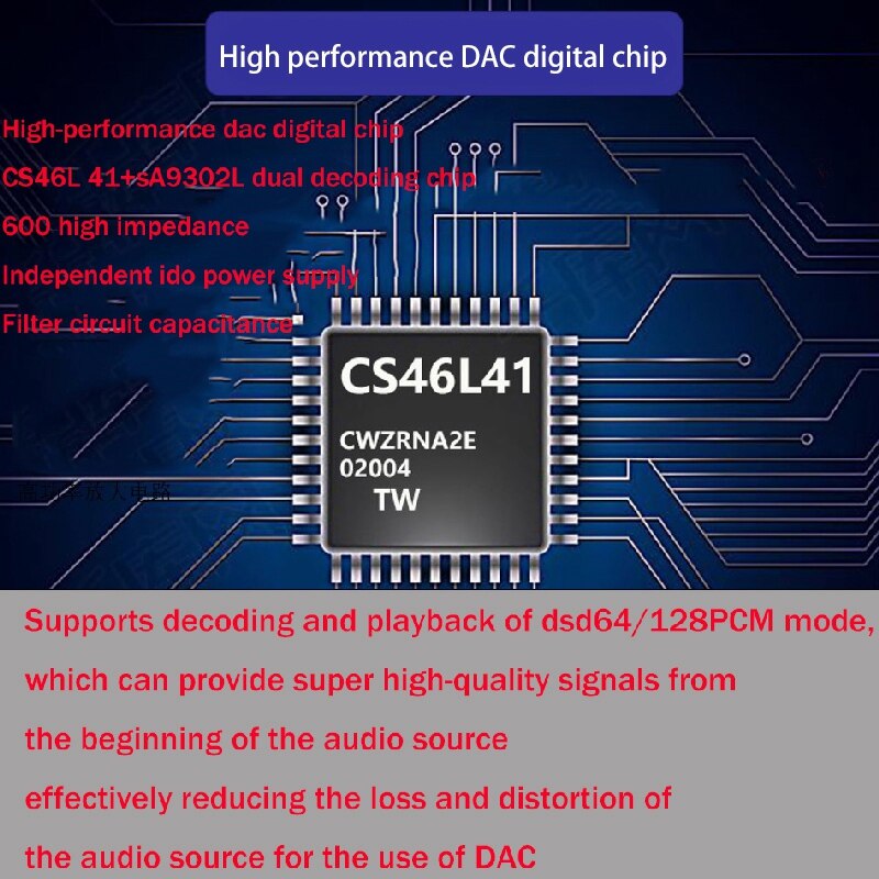 CS46L41 Usb Type-C Om 3.5Mm Hoofdtelefoon Versterker Decodering Dac Hifi Oortelefoon Audio Interface Adapter 32bit 384Khz geluidsversterkers