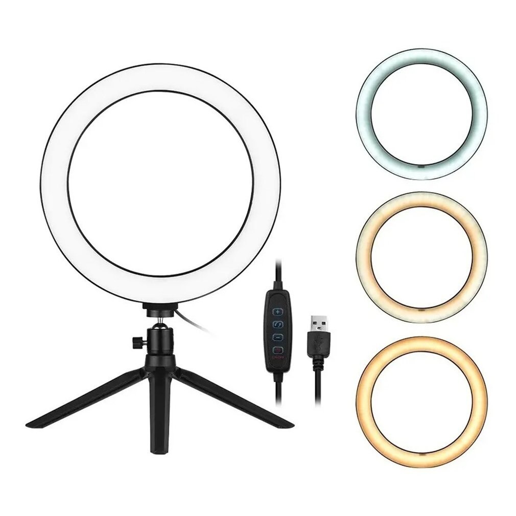Desktop Beugel Vullen Licht Ring Licht Led Luminant Live-uitzending Video-opname Vullen Licht 3 Kleur Licht Modi