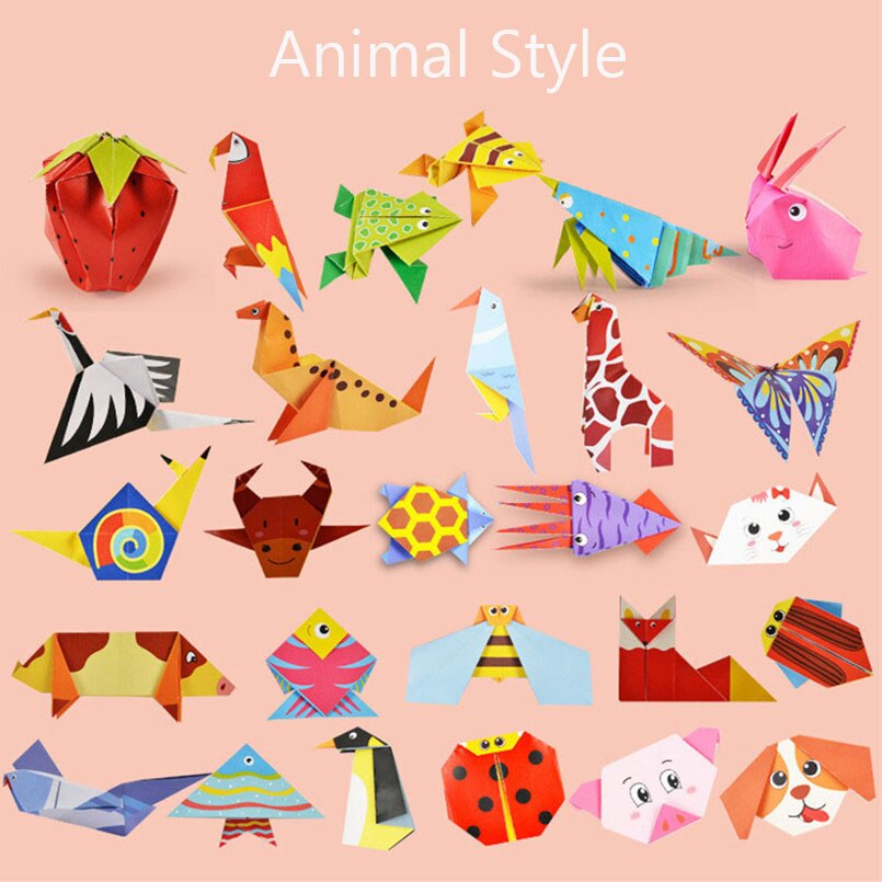 Puzzle 3D, jouet pliant pour enfants, livre en papier Origami pour motifs d&#39;animaux, fait à la main, jouets d&#39;artisanat de maternelle, 54 pièces