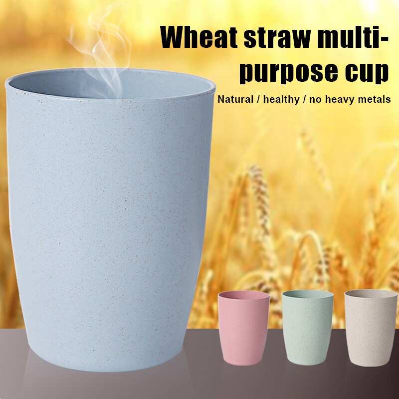 400ml hvete halm kopp multifunksjonell kaffe plast kopp drikke kopper gjenbrukbare børste kopper und