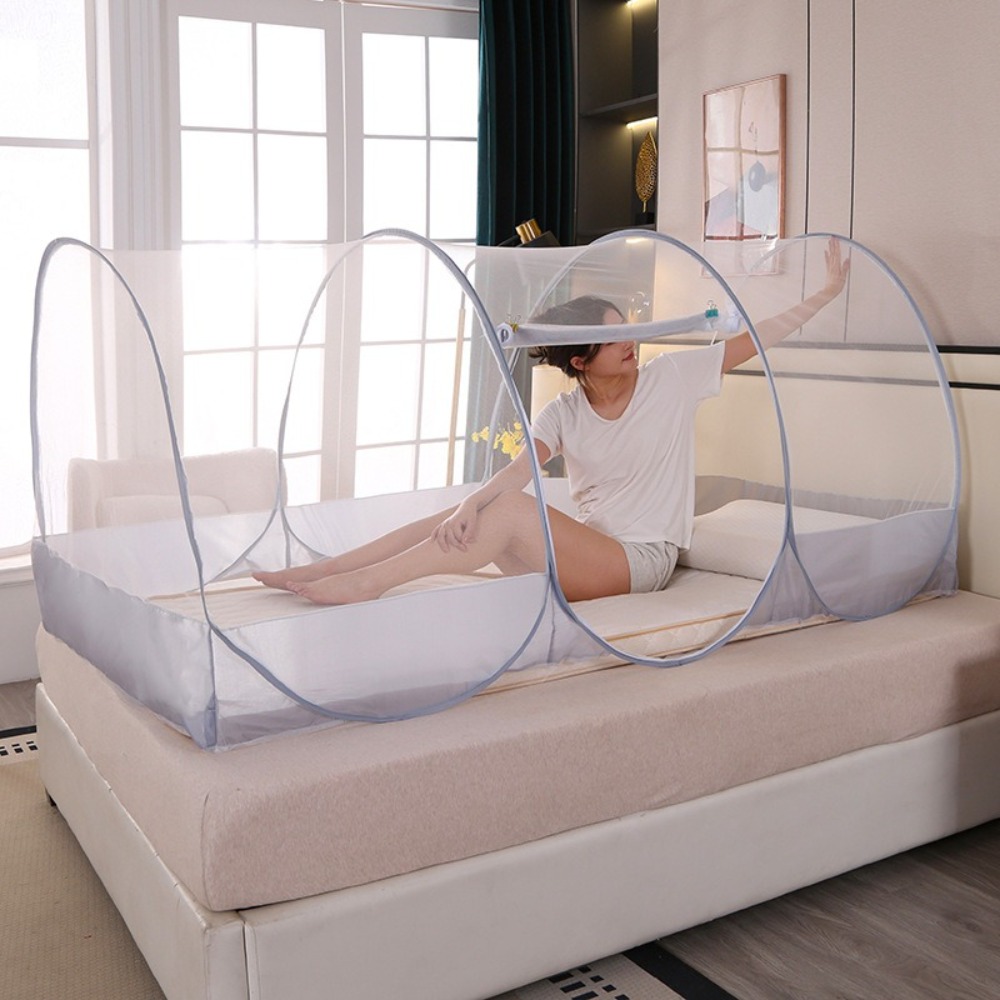Klamboe voor uitstapjes Opvouwbaar anti-muggen-insectennet voor hoofdslapen Draagbaar enkel klamboe voor bed Zomer