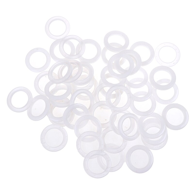 30 pcs/lot rond rideau oeillet anneau Clips oeillet pour rideaux anneaux toile sac pièces accessoires taille intérieure 43mm: WHITE