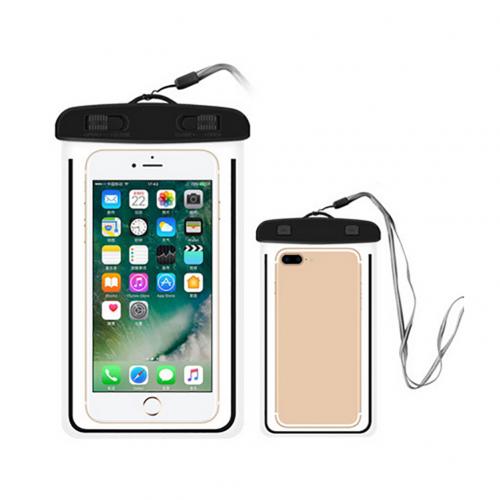 Bolsa luminosa de verano para exteriores, resistente al agua, Gadget para natación, bolsa seca para la playa, funda para teléfono, funda para cámping, esquí, soporte para teléfono móvil: Black