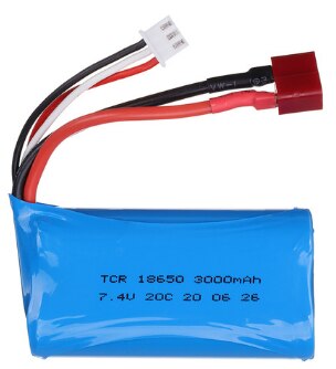 7.4V 3000mAh lipo Battery 18650 for Q46 Wltoys 10428 /12428/12423 RC Car Spare Parts 7.4V 2S battery with charger for toys parts: White