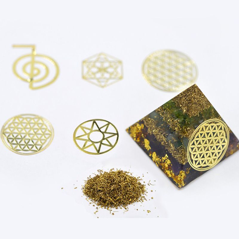 Géométrie faite à la main Orgonite métal puces bricolage énergie tour pyramide époxy résine remplissages matériel fleur bijoux fabrication Art artisanat