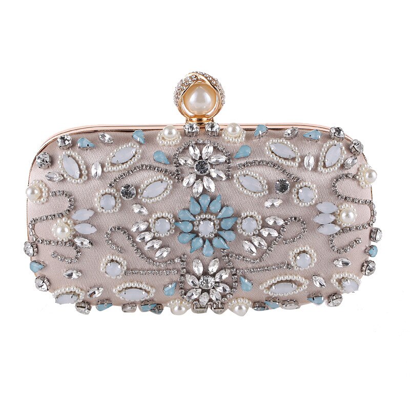 Luxe clutch dames kristal diamant avondtassen witte parel kralen schoudertas feesttas bruids bruiloft clutches handtassen