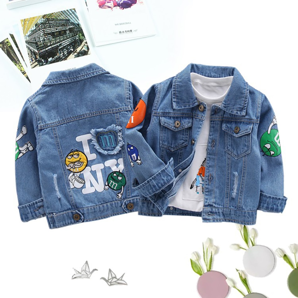 Kinder Denim Jacken für Mädchen Baby Mäntel Herbst Frühling Baby Mädchen Brief Bestickte Denim Jacke baby mädchen tops kinder jeans