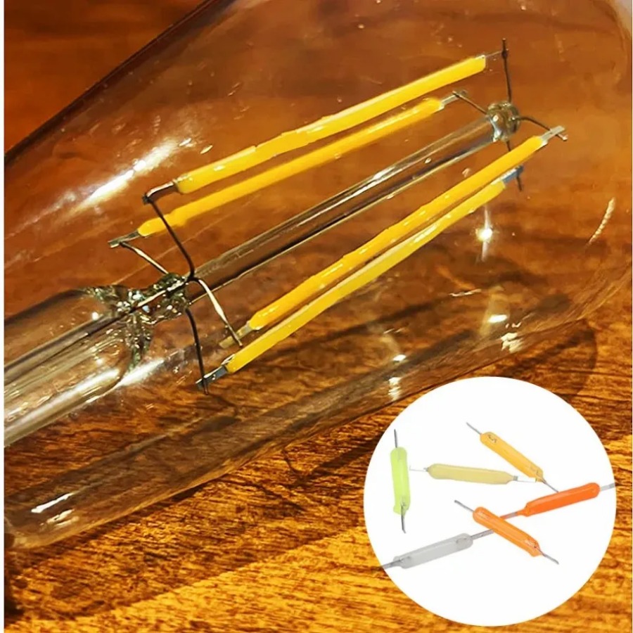 10 Uds. De bombillas Edison de filamento LED COB de 3V, piezas de lámpara, diodos de luz incandescentes, accesorios, decoración de iluminación navideña multicolor
